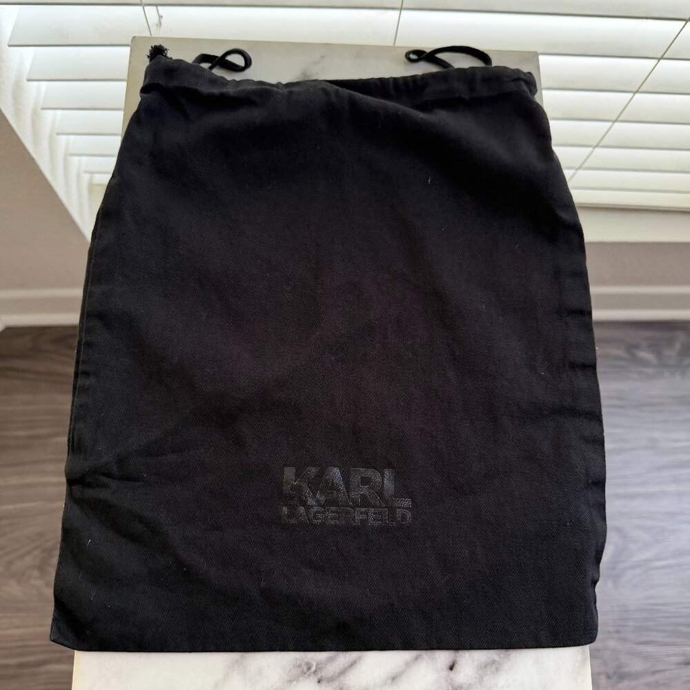 Karl Lagerfeld Dust Bag Black Shimmer Logo Storage Pouch 11x13 Authentic